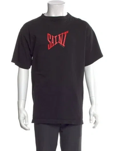 Pre-owned Saint Michael Graphic Print Crew Neck T-shirt In Gray