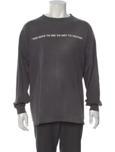 Pre-owned Saint Michael Graphic Print Crew Neck T-shirt In Gray
