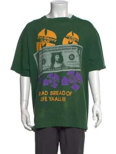 Pre-owned Saint Michael Graphic Print Crew Neck T-shirt In Green