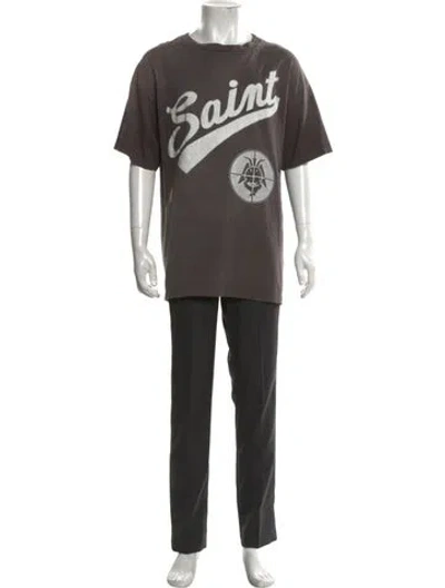 Pre-owned Saint Michael Graphic Print Crew Neck T-shirt In Multicolor