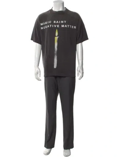 Pre-owned Saint Michael Graphic Print Crew Neck T-shirt W/ Tags In Black