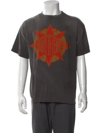 Pre-owned Saint Michael Graphic Print Crew Neck T-shirt W/ Tags In Black