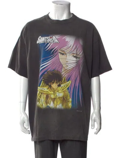 Pre-owned Saint Michael Graphic Print Crew Neck T-shirt W/ Tags In Black