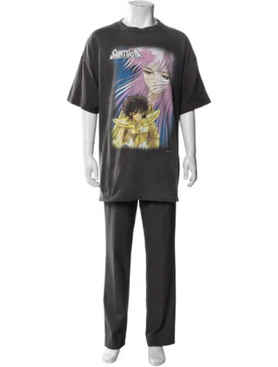 Pre-owned Saint Michael Graphic Print Crew Neck T-shirt W/ Tags In Black