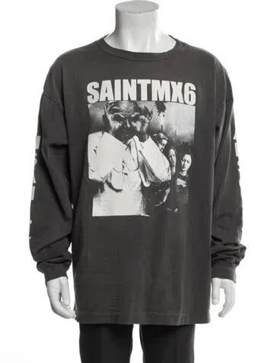 Pre-owned Saint Michael Graphic Print Crew Neck T-shirt W/ Tags In Gray