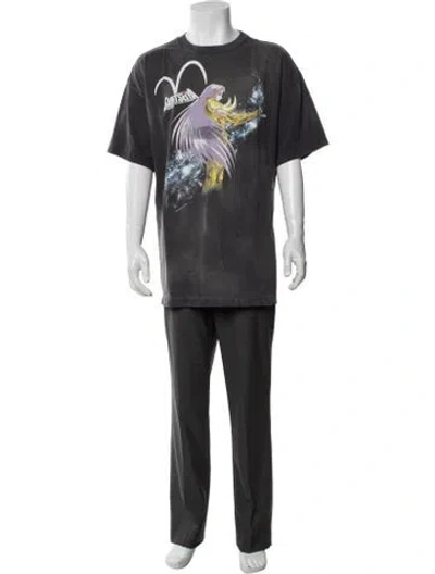 Pre-owned Saint Michael Graphic Print Crew Neck T-shirt W/ Tags In Grey