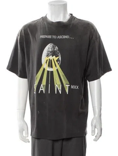 Pre-owned Saint Michael Graphic Print Crew Neck T-shirt W/ Tags In Grey
