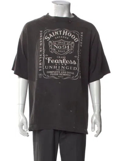 Pre-owned Saint Michael Graphic Print Crew Neck T-shirt W/ Tags In Grey