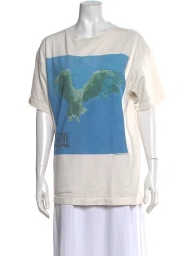 Pre-owned Saint Michael Graphic Print Crew Neck T-shirt W/ Tags In Neutrals