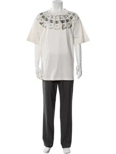 Pre-owned Saint Michael Graphic Print Crew Neck T-shirt W/ Tags In Neutrals