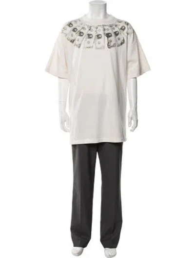 Pre-owned Saint Michael Graphic Print Crew Neck T-shirt W/ Tags In Neutrals