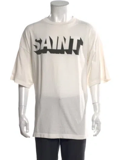 Pre-owned Saint Michael Graphic Print Crew Neck T-shirt W/ Tags In White