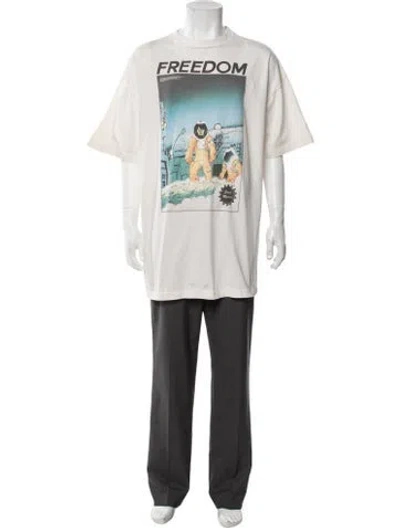 Pre-owned Saint Michael Graphic Print Crew Neck T-shirt W/ Tags In White