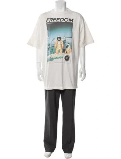 Pre-owned Saint Michael Graphic Print Crew Neck T-shirt W/ Tags In White