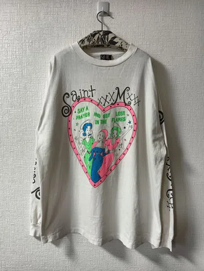 Pre-owned Saint Michael Heart L/s Tee In White