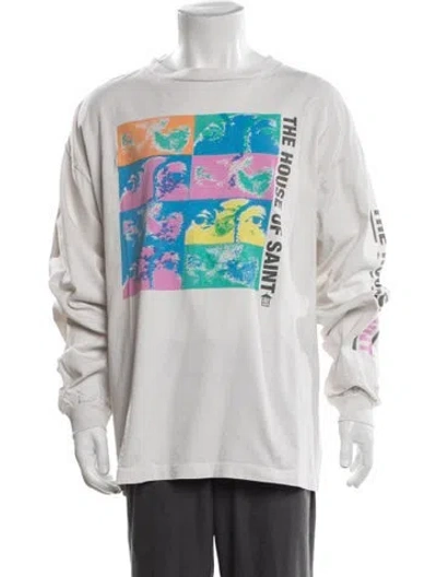 Pre-owned Saint Michael House Of Saint Graphic Print T-shirt In White