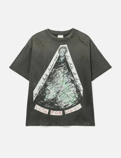 Saint Michael × Jamie Reid Vote For Light Short Sleeves T-shirt In Black