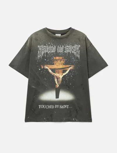 Saint Michael Jesus Short Sleeves T-shirt In Black