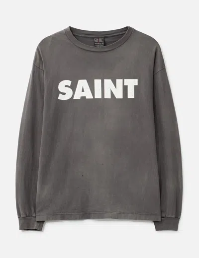 Saint Michael Logo Long Sleeve In Gray