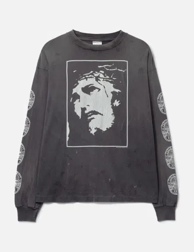 Saint Michael Love Saint Longsleeve T-shirt In Gray