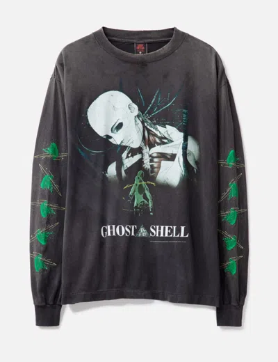 Saint Michael Ls T-shirt Gits In Black