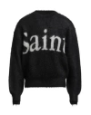 Saint Michael Logo Mohair Sweater In Black