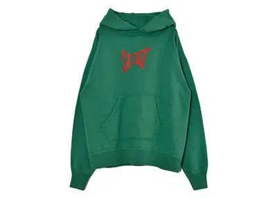 Pre-owned Saint Michael Men's  Ribbon Logo Red Hoodie In Green