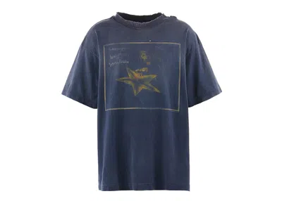 Pre-owned Saint Michael Men's  X Cactus Plant Flea Market Star Tee Shirt In Navy Blue