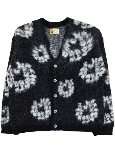 Pre-owned Saint Michael Men's  X Denim Tears Ct Wrth Mh Cardigan In Black