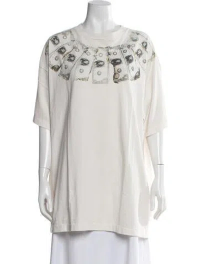 Pre-owned Saint Michael Money Graphic Print T-shirt W/ Tags In White