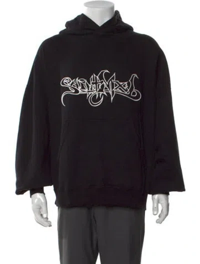 Pre-owned Saint Michael Mx6 Graphic Print Hoodie W/ Tags In Black