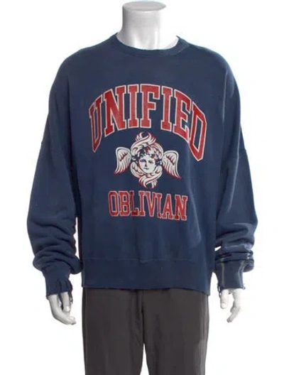 Pre-owned Saint Michael Oblivian Graphic Print Sweatshirt In Blue