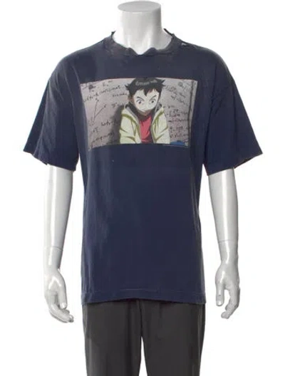 Pre-owned Saint Michael Pluto Graphic Print T-shirt W/ Tags In Blue