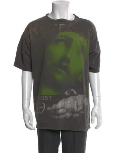 Pre-owned Saint Michael Printed Crew Neck T-shirt In Gray