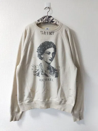 Pre-owned Saint Michael Raglan Sweatshirt In Sand
