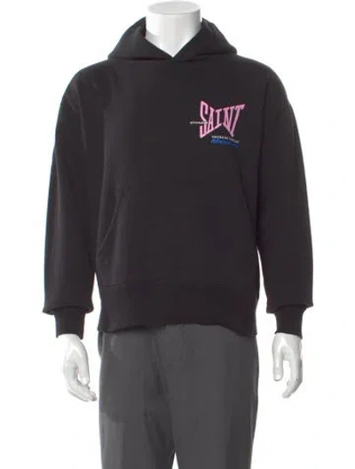 Pre-owned Saint Michael Ribon Graphic Print Hoodie W/ Tags In Black