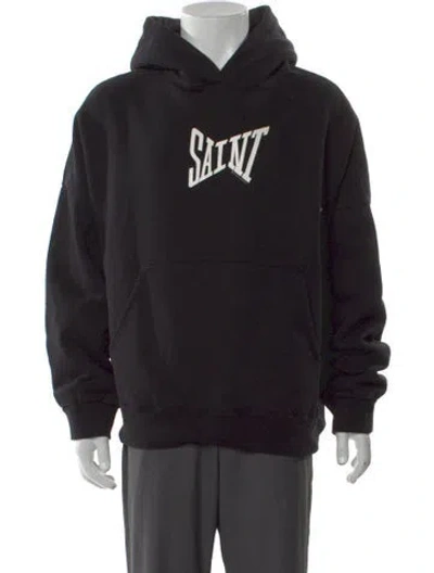 Pre-owned Saint Michael Ribon Graphic Print Hoodie W/ Tags In Black