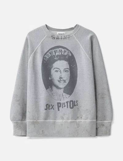 Saint Michael Saint Mxxxxxx Sex Pistols Queen Sweatshirt In Grey