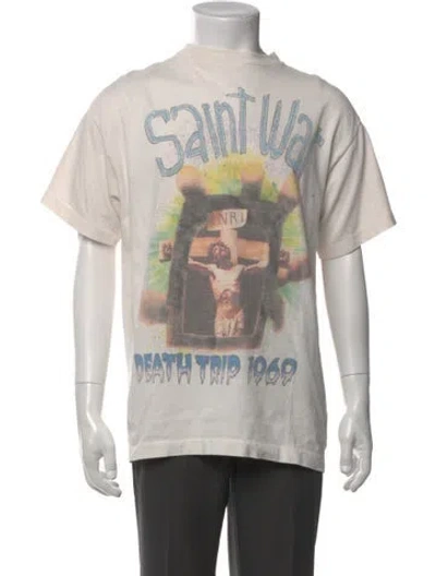 Pre-owned Saint Michael Saint War Graphic Print T-shirt In White