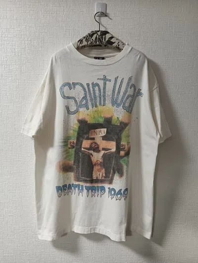 Pre-owned Saint Michael Saint War Tee In White