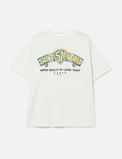 Saint Michael Saint World Short Sleeves T-shirt In White