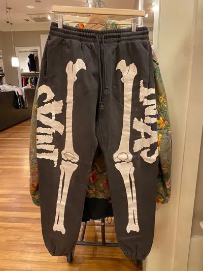 Pre-owned Saint Michael Skeleton Bone Sweatpants In Black