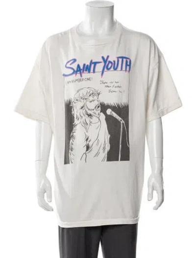 Pre-owned Saint Michael Sonic Youth Graphic Print T-shirt W/ Tags In Neutral