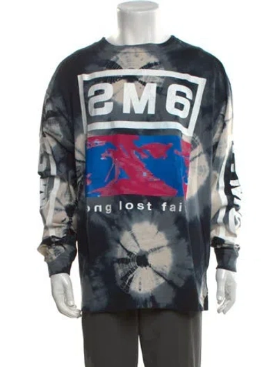 Pre-owned Saint Michael Tie-dye Print Crew Neck T-shirt In Blue