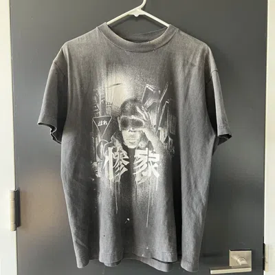 Pre-owned Saint Michael Vintage Treated Manga Tshirt In Black