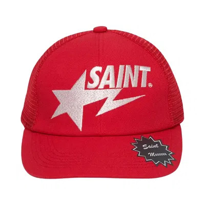 Pre-owned Saint Michael X Bape Mesh Cap 'red' | Men's Size Onesize