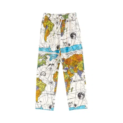 Pre-owned Saint Michael X Dr. Woo Pajama World Map Pants 'white'