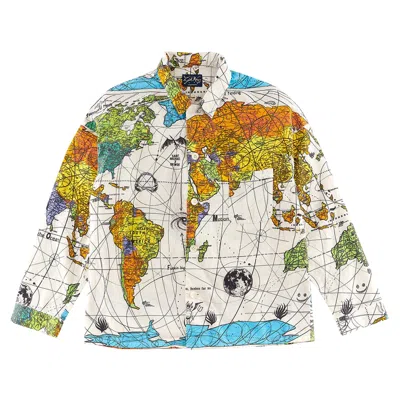 Pre-owned Saint Michael X Dr. Woo Pajama World Map Shirt 'white'