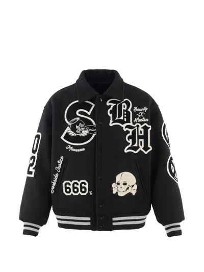 Saint Mxxxxxx Appliqué-details Bomber Jacket In Black