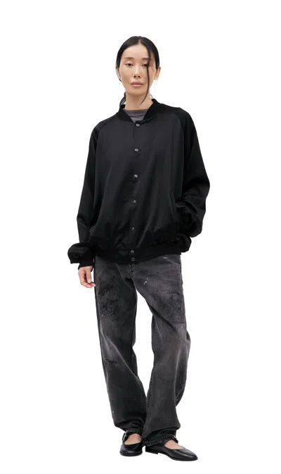 Saint Mxxxxxx Black Bomber Jacket With Buttons